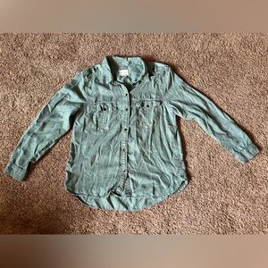 American Eagle, colored denim shirt, size large